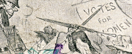Detail from 'Votes for Women' playing card