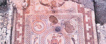 Rudston Mosaic in situ