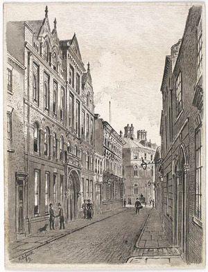 Bowlalley Lane with Cogan House on left, 1883 (image/jpeg)
