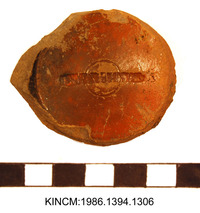 Stamped base of a Samian ware ceramic vessel
