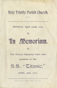 Memorial leaflet