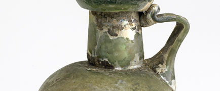 Detail of a Roman glass bottle