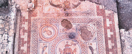 Rudston Mosaic in situ